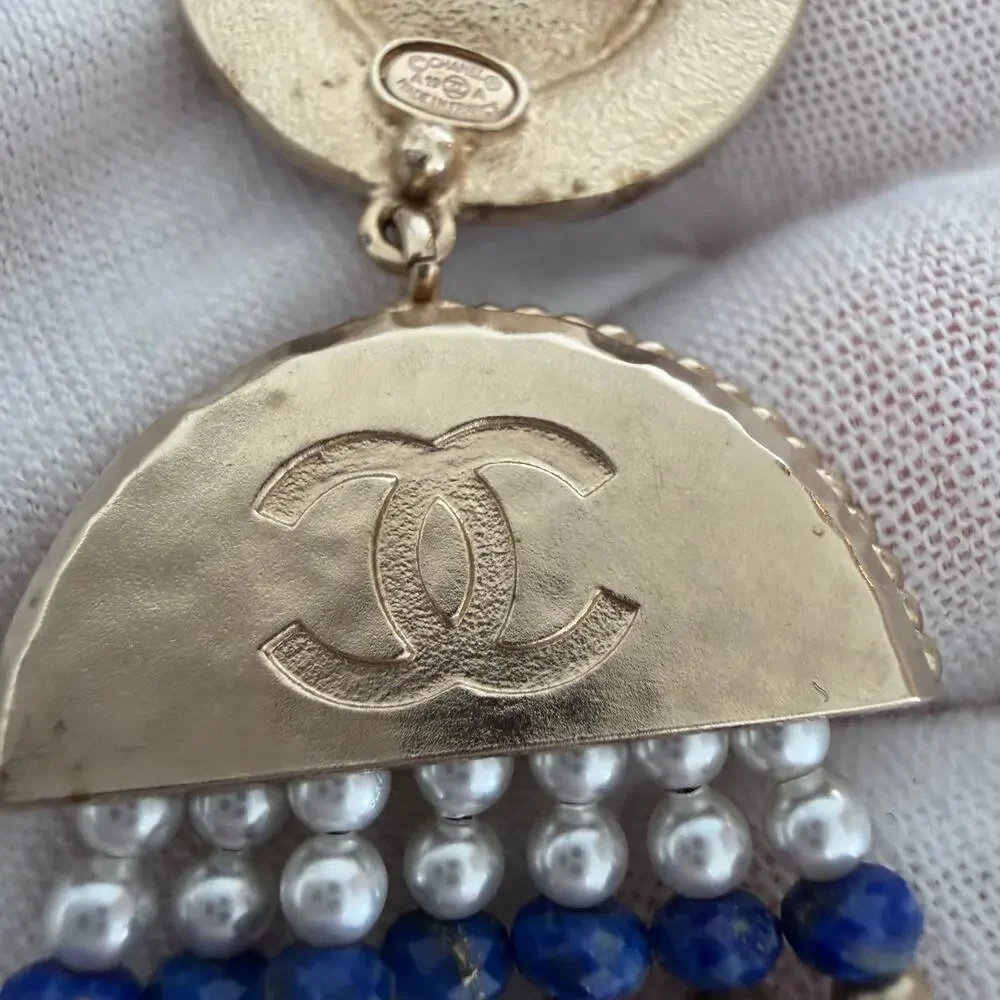 Chanel A19 2019 Métiers d'Art Pearl Strass CC Chandelier Drop Earrings RARE